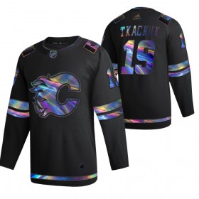 Calgary Flames Trikot Matthew Tkachuk 19 2021-22 Schillerndes holografisches Schwarz Authentic - Herren